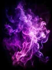 Purple Smoke abstract Swirling on a Dark Background Design