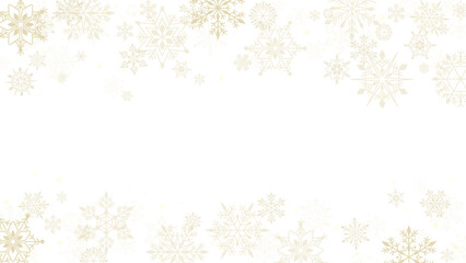 金色の雪の結晶が美しい16：9背景用ベクターイラスト