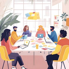 The work of people in the room