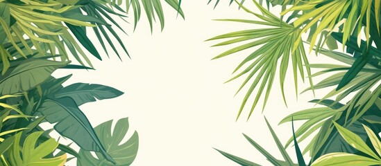 Tropical palm leaves artwork with ample blank space Ideal setting for a summer paradise High quality image