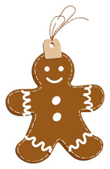 Obraz premium PNG Gingerbread man shape dessert cookie brown.
