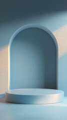 Minimalist blue display platform