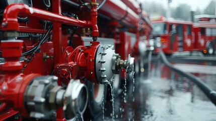 Water Pump: This powerful device, located in fire engines or at the station, enhances water pressure from hydrants or tanks for effective firefighting.
