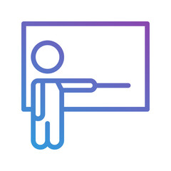Lecturer gradient icons. perfect for universities, education and schools. editable stroke, suitable for websites, UI and interfaces.