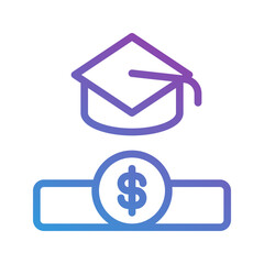 Scholarship gradient icons. perfect for certificates, back to school and study. editable stroke, suitable for websites, UI and interfaces.