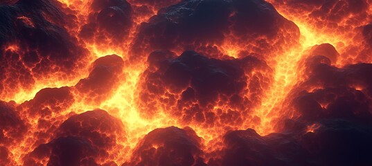 Fototapeta premium A dynamic, abstract lava flow pattern with a large area for text