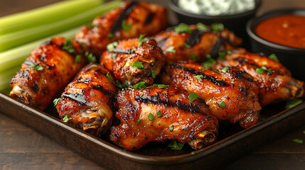 Fototapeta premium Grilled chicken wings