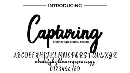 Capturing Font Stylish brush painted an uppercase vector letters, alphabet, typeface