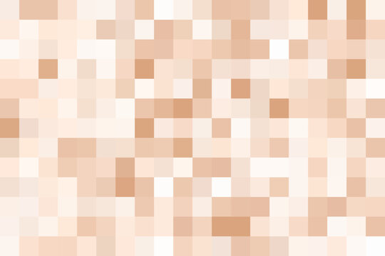 Blurred censor vector background. Mosaic pixel nude effect. Brown color square texture.