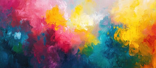 Obraz premium Abstract oil painting with vibrant colors featuring impressionist style Ideal for wall decor this modern surreal artwork showcases a hand drawn textured background