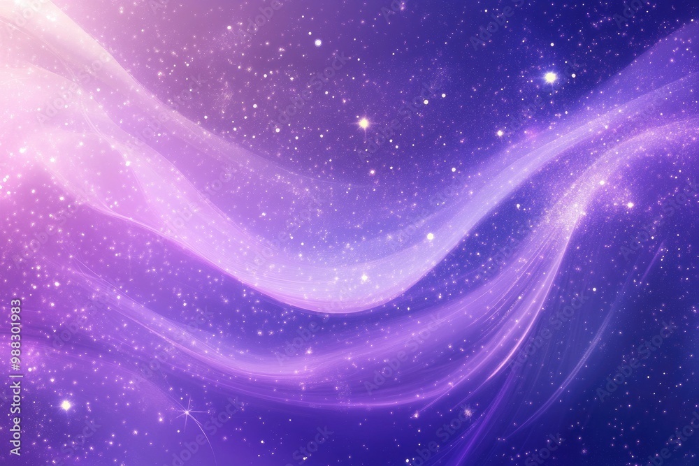 Canvas Prints vibrant violet illustration featuring an abstract shimmering background adorned with stars