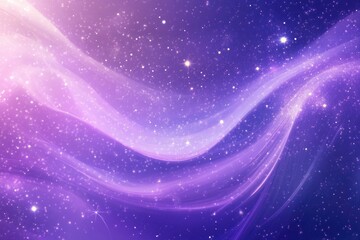 Fototapeta premium Vibrant violet illustration featuring an abstract shimmering background adorned with stars