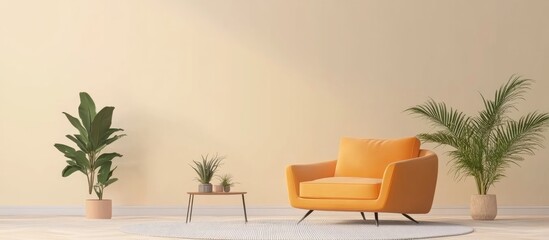 Bright Living Room Mock Up Interior With Stylish Furniture