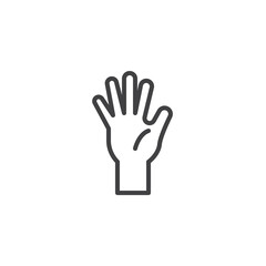 Obraz premium Raised Hand line icon