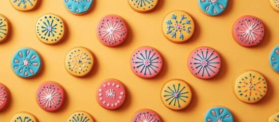 Colorful Nutritious Kaleidoscope Cookies Handmade Kitchen Arts And Crafts Burnt Sweet Biscuit Cutout With Edible Sugar Icing And Decorative Food Art