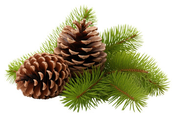 Fototapeta premium PNG Chrimas ornaments pine and holley pineapple conifer produce.
