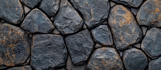 Fototapeta premium Dark Grey And Black Stone Texture With Natural Patterns