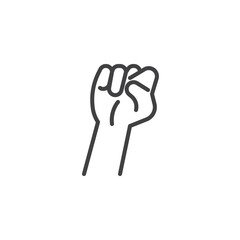 Fist Raised line icon