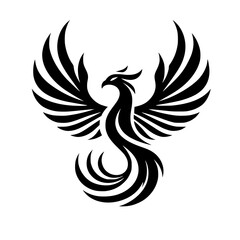 Fototapeta premium Vector logo of phoenix in tribal theme. Can be used to emblem for jacket, pocket, and flag. Recommendation for tattoo