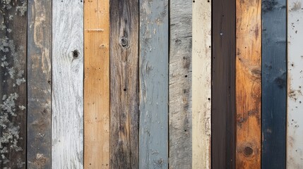 A collection of aged wooden planks ideal for rustic designs or as backdrop elements