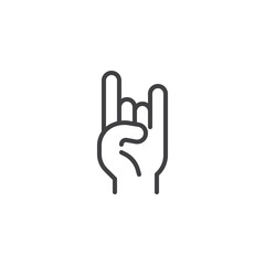 Rock On Sign line icon