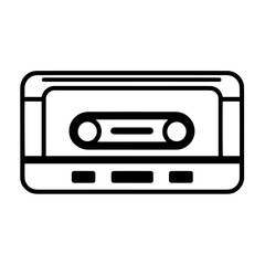 Obraz premium Streamlined audio cassette outline icon in vector format for retro designs.