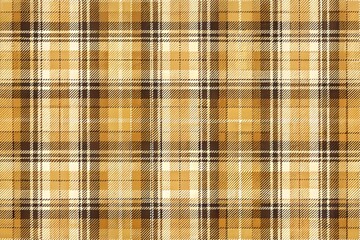 Seamless brown and yellow plaid fabric pattern