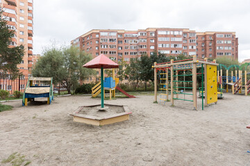 children's playground on the territory of an apartment building