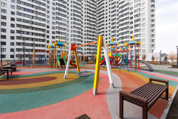 children's playground on the territory of an apartment building