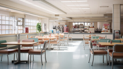 Company cafeteria.