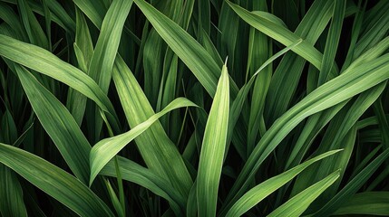 Obraz premium Detailed Examination of Newly Trimmed Green Grass Blades