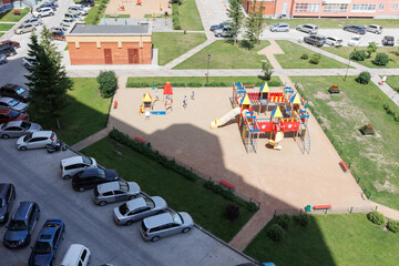 children's playground on the territory of an apartment building
