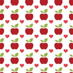 Seamless pattern consisting of apples, Illustration