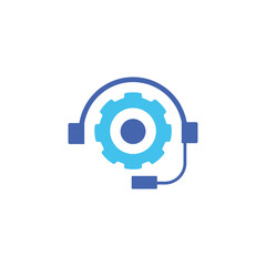 Customer Service Gears: A simple yet effective visual, depicting the essence of customer support through a creative blend of a gear and a headset.