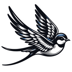 Obraz premium Elegant Swallow Bird in Flight Vector Illustration