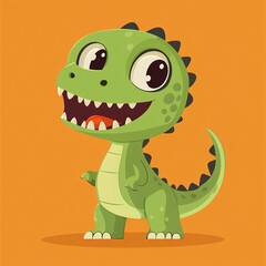 Fototapeta premium cute dinosaur cartoon design mascot flat design