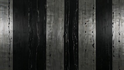 Obraz premium Abstract background of black vertical stripes on gray metal, showcasing a modern and industrial aesthetic