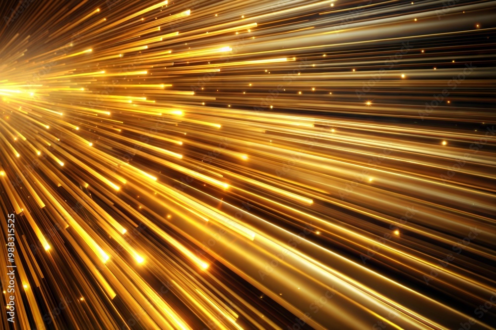 Poster abstract golden light streaks and sparkles on gradient background