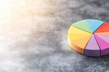 Fototapeta premium A pie chart representing different factors affecting business loan eligibility, printed on glossy paper