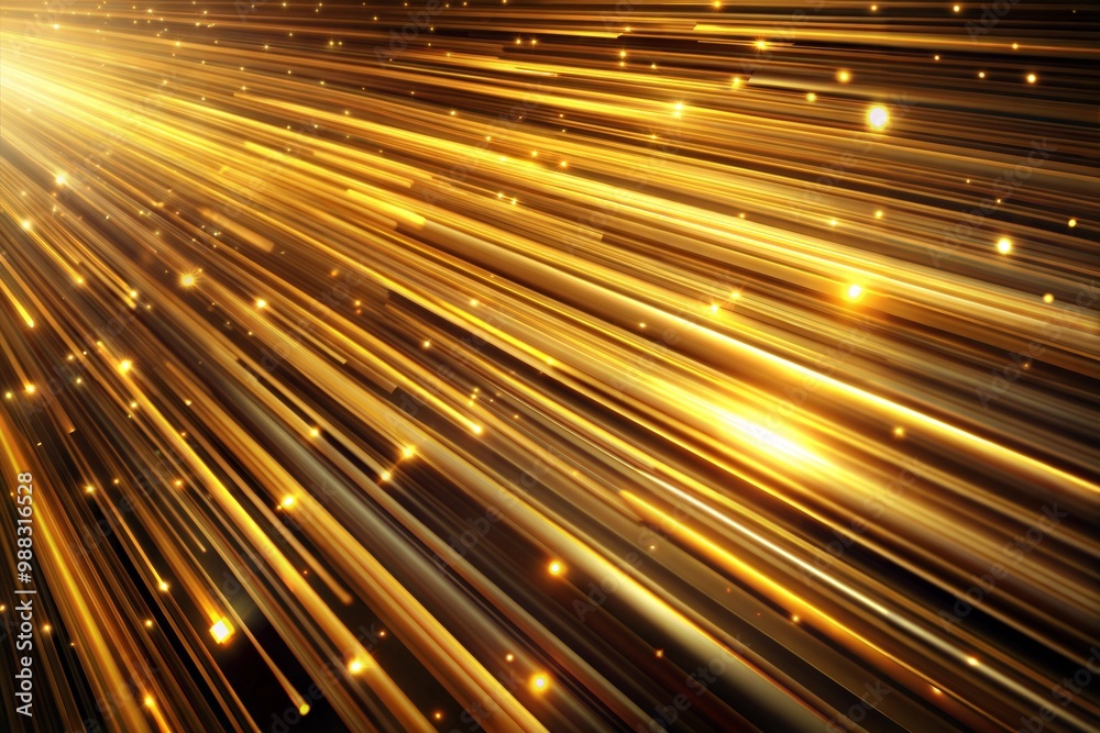 Canvas Prints dynamic golden light streaks with glitter and festive sparkles
