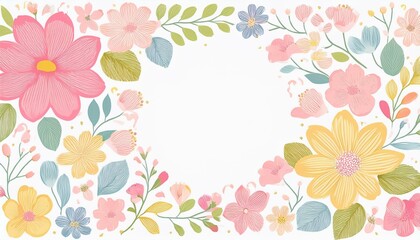 Invitation card floral design template