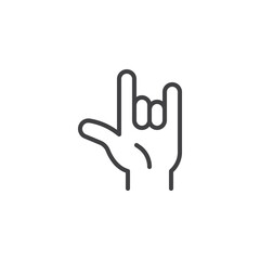 Horns Gesture line icon