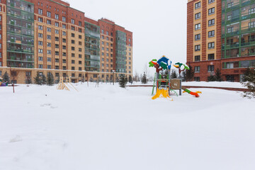 children's playground on the territory of an apartment building
