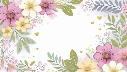 Obraz premium Invitation card floral design template