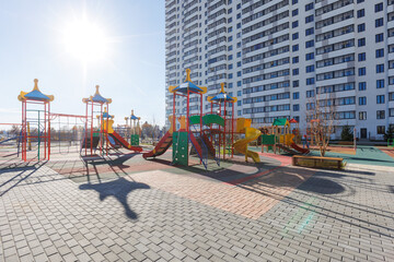 children's playground on the territory of an apartment building