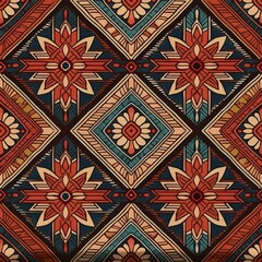 Indian beautiful tribal art seamless pattern carpet