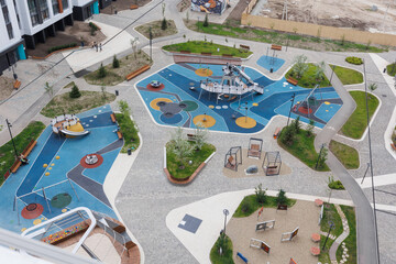 children's playground on the territory of an apartment building
