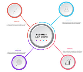 Vector business infographic design template with icons and 4 options or steps. Can be used for process diagrams, presentations.