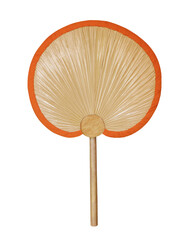 Traditional Fan Made Of Palm Leaf isolated on white