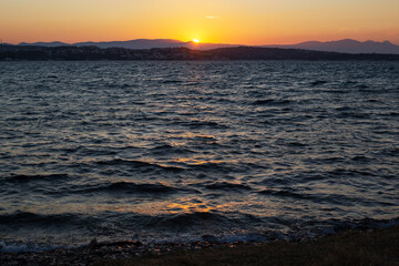Obraz premium A beautiful sunset on the Aegean sea